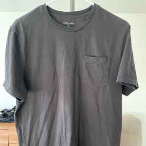 Mens Mott & Bow Heavyweight Pocket T-Shirt - L - Black